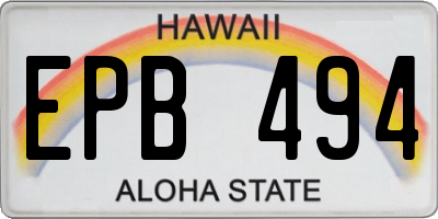 HI license plate EPB494