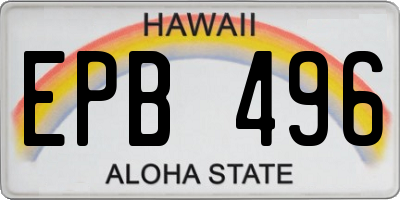 HI license plate EPB496