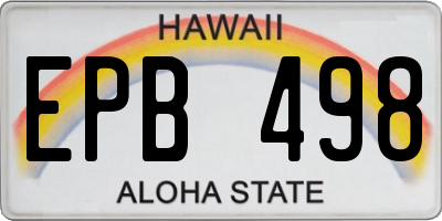 HI license plate EPB498