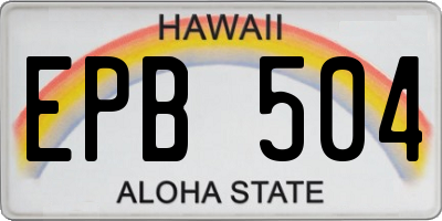 HI license plate EPB504