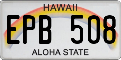 HI license plate EPB508