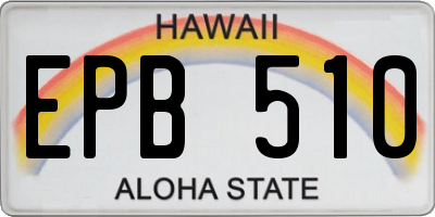 HI license plate EPB510