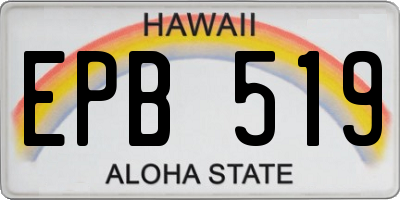 HI license plate EPB519