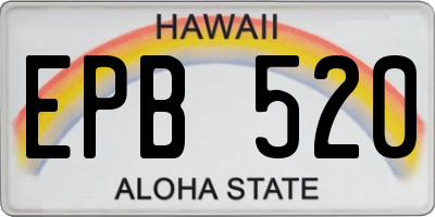 HI license plate EPB520
