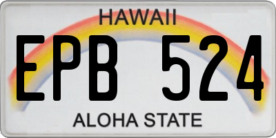 HI license plate EPB524