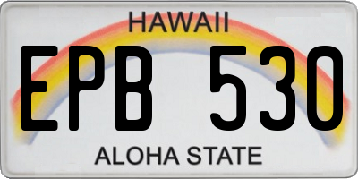 HI license plate EPB530