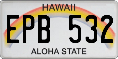 HI license plate EPB532