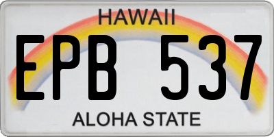 HI license plate EPB537
