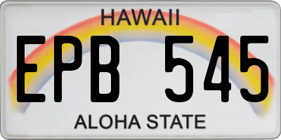 HI license plate EPB545