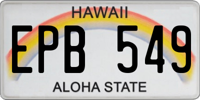 HI license plate EPB549