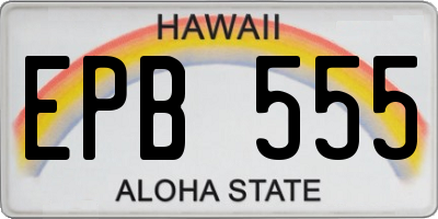 HI license plate EPB555
