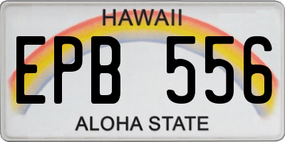 HI license plate EPB556