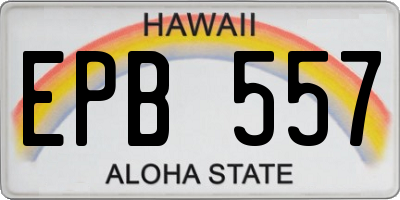 HI license plate EPB557