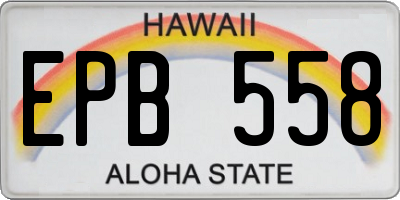 HI license plate EPB558