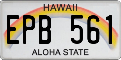 HI license plate EPB561