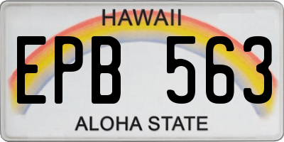 HI license plate EPB563