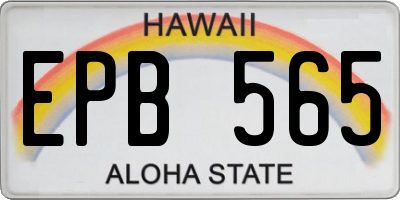 HI license plate EPB565