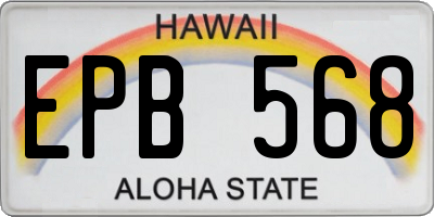 HI license plate EPB568