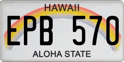 HI license plate EPB570