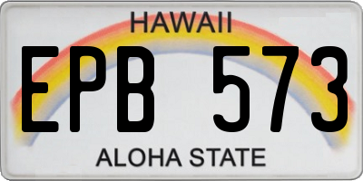 HI license plate EPB573
