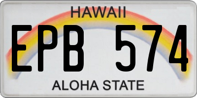 HI license plate EPB574