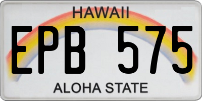 HI license plate EPB575