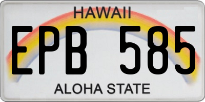 HI license plate EPB585