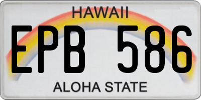 HI license plate EPB586