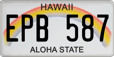 HI license plate EPB587