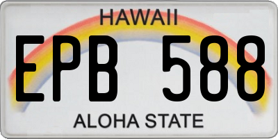 HI license plate EPB588