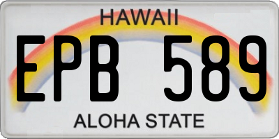 HI license plate EPB589