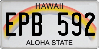 HI license plate EPB592