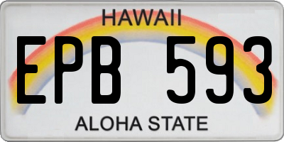 HI license plate EPB593