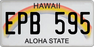 HI license plate EPB595
