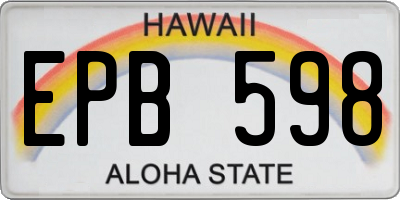 HI license plate EPB598