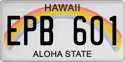 HI license plate EPB601