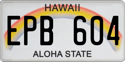 HI license plate EPB604