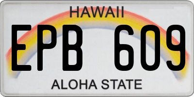HI license plate EPB609