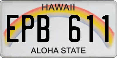 HI license plate EPB611