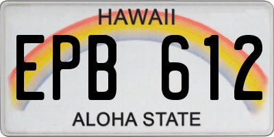 HI license plate EPB612