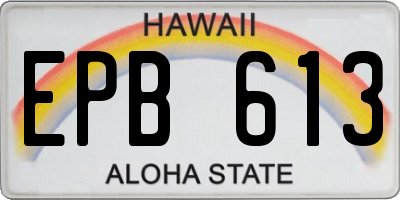 HI license plate EPB613