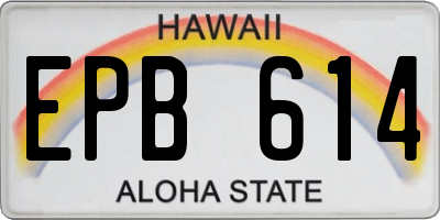 HI license plate EPB614