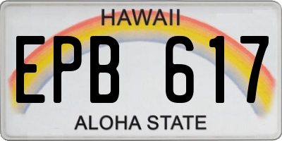 HI license plate EPB617