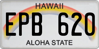 HI license plate EPB620