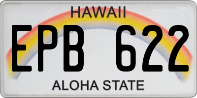 HI license plate EPB622