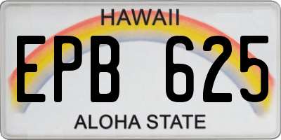 HI license plate EPB625