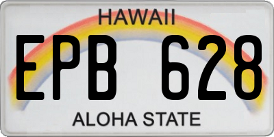 HI license plate EPB628