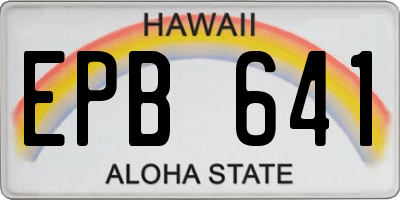 HI license plate EPB641