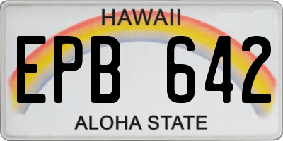 HI license plate EPB642