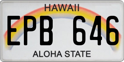 HI license plate EPB646